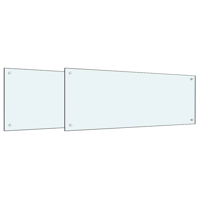 ギャラリービューアに画像をロードする, Vidaxl keuken spatscherm 2 pcs wit 100 x 40 cm gehard glas