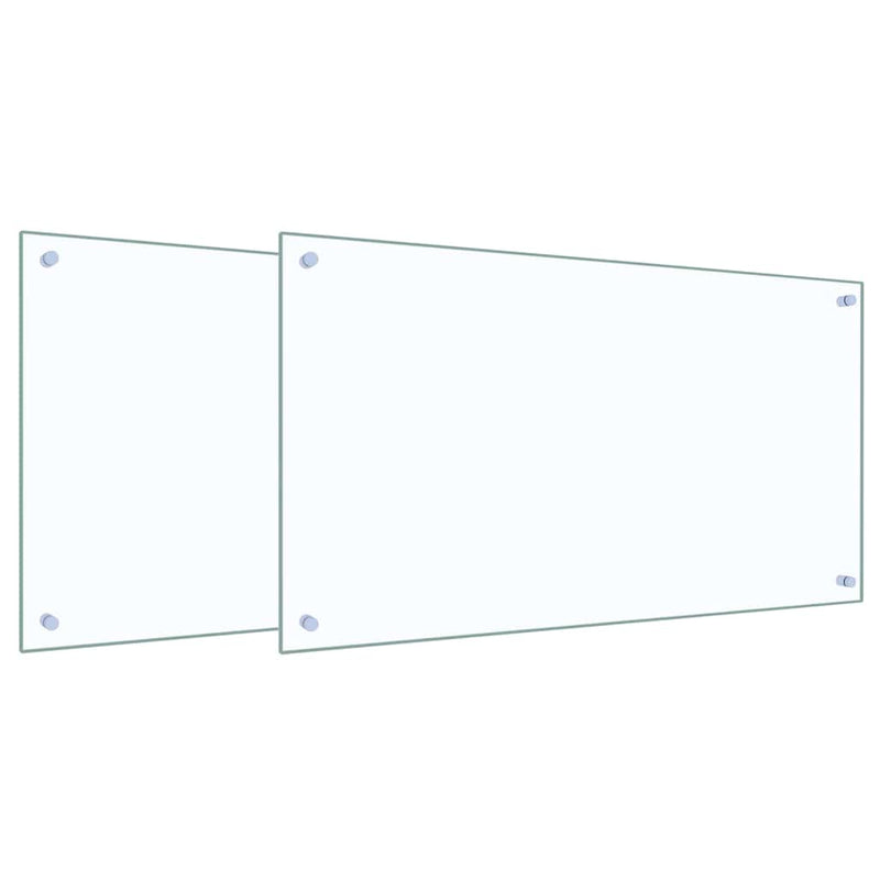 Afbeelding laden in galerijviewer, Vidaxl keuken spatscherm 2 pcs doorzichtig 90 x 50 cm gehard glas