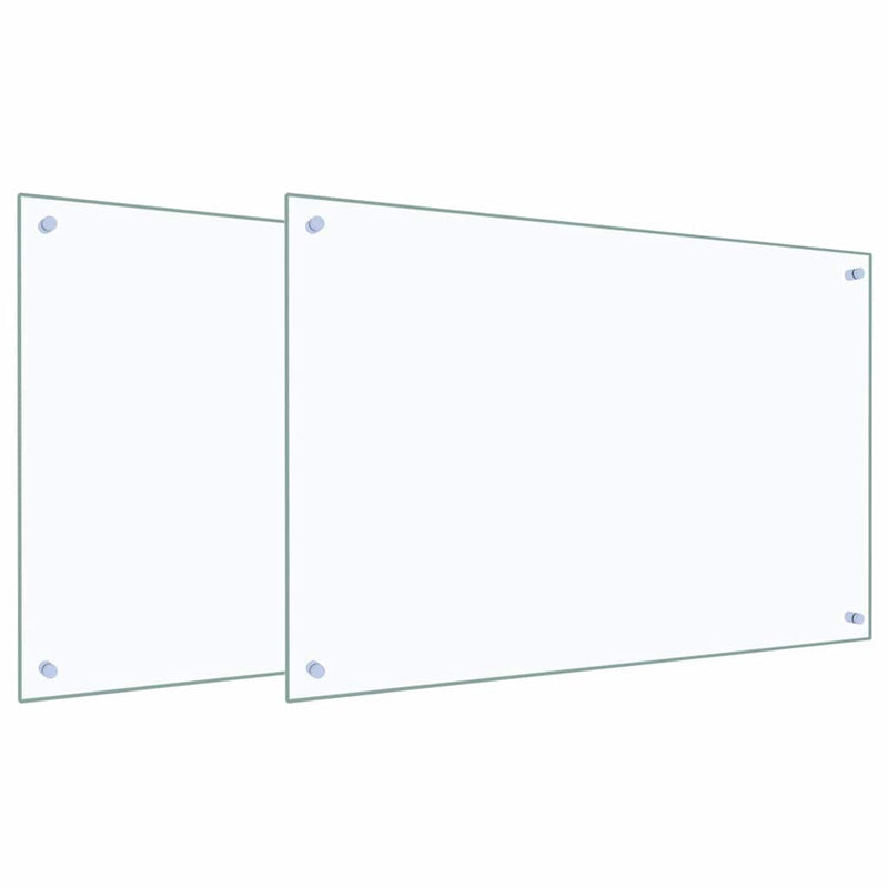Afbeelding laden in galerijviewer, Vidaxl keuken spatscherm 2 pcs doorzichtig 90 x 60 cm gehard glas