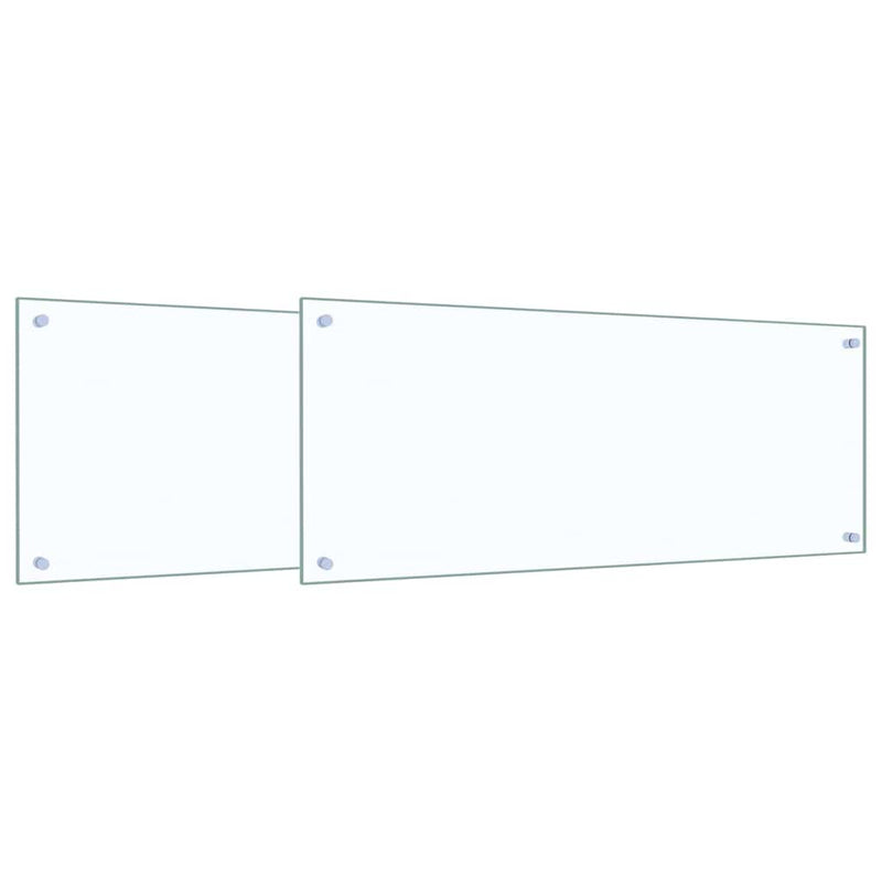 Afbeelding laden in galerijviewer, Vidaxl keuken spatscherm 2 pcs doorzichtig 100 x 40 cm gehard glas
