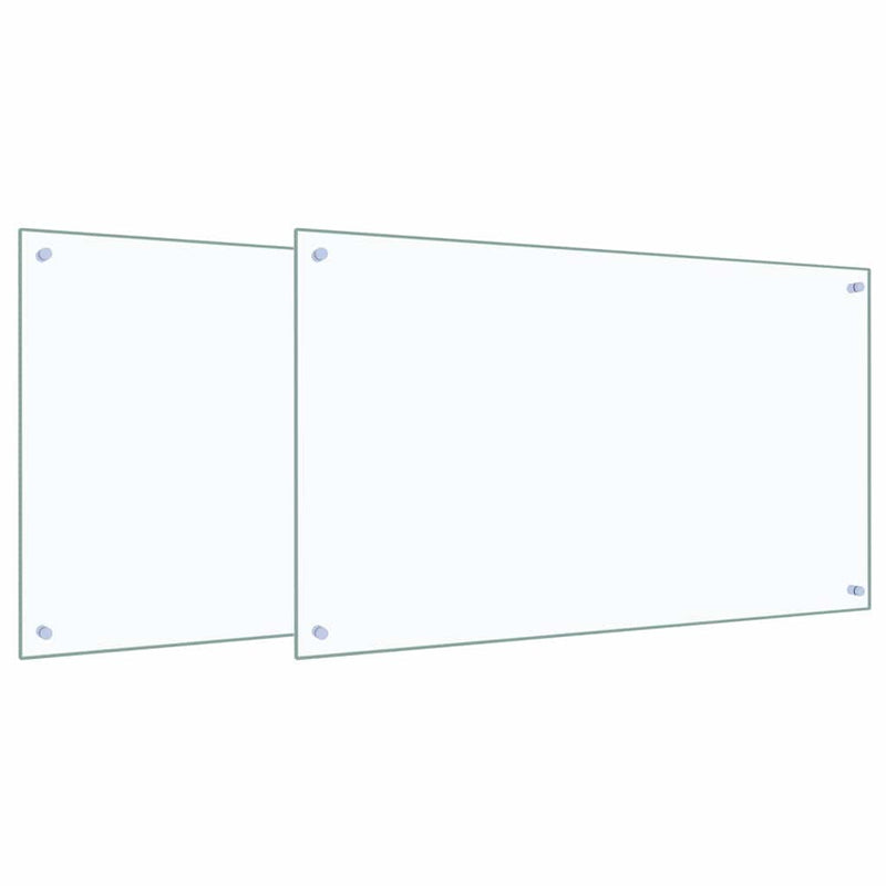 Afbeelding laden in galerijviewer, Vidaxl keuken spatscherm 2 pcs doorzichtig 100 x 60 cm gehard glas