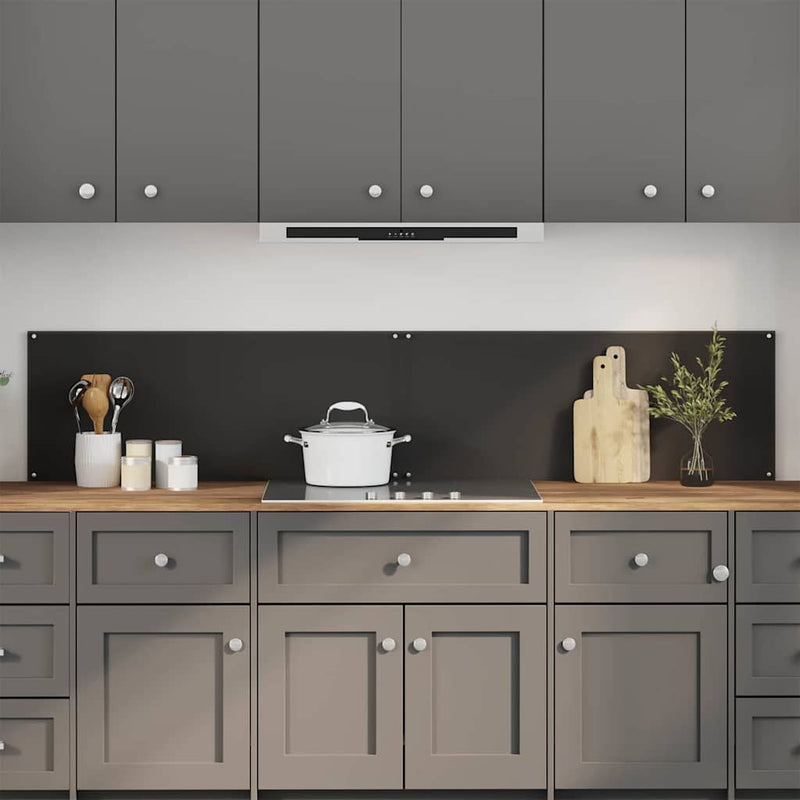 Afbeelding laden in galerijviewer, Vidaxl keuken spatscherm 2 pcs zwart 100 x 40 cm gehard glas