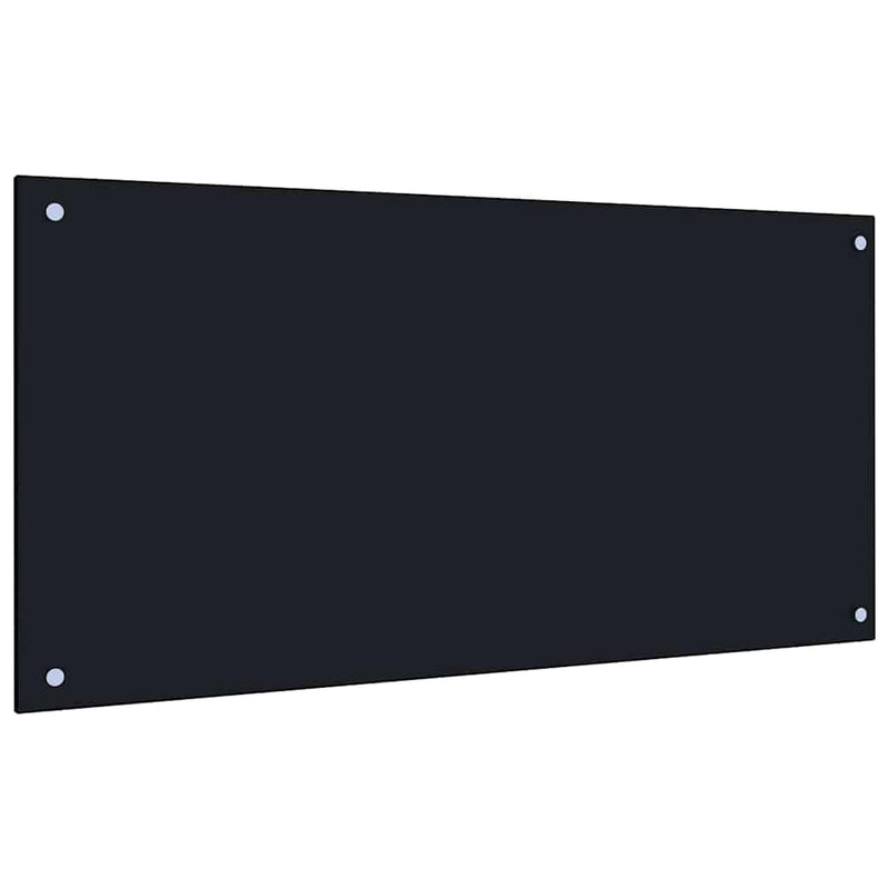 Afbeelding laden in galerijviewer, Vidaxl keuken spatscherm 2 pcs zwart 100 x 50 cm gehard glas
