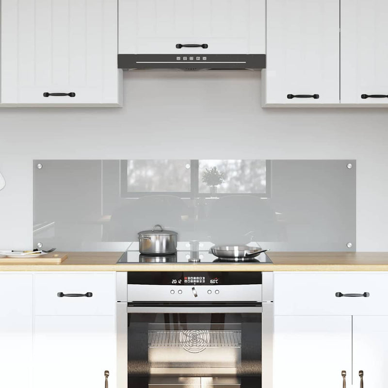 Afbeelding laden in galerijviewer, Vidaxl keuken spatscherm 2 pcs lichtgrijs 70 x 40 cm gehard glas