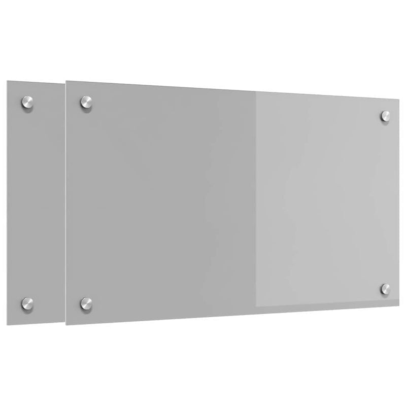 Afbeelding laden in galerijviewer, Vidaxl keuken spatscherm 2 pcs lichtgrijs 70 x 40 cm gehard glas