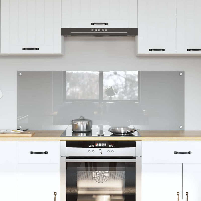 Afbeelding laden in galerijviewer, Vidaxl keuken spatscherm 2 pcs lichtgrijs 70 x 50 cm gehard glas
