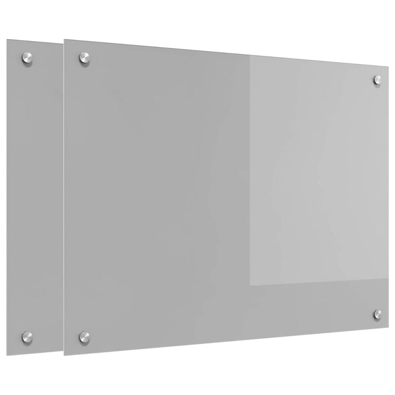 Chargez l'image dans la visionneuse de la galerie, Vidaxl keuken spatscherm 2 pcs lichtgrijs 80 x 60 cm gehard glas