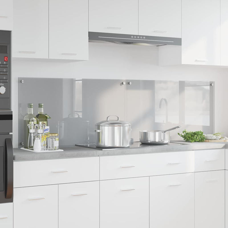 Afbeelding laden in galerijviewer, Vidaxl keuken spatscherm 2 pcs lichtgrijs 90 x 50 cm gehard glas
