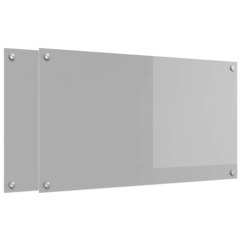 Afbeelding laden in galerijviewer, Vidaxl keuken spatscherm 2 pcs lichtgrijs 90 x 50 cm gehard glas