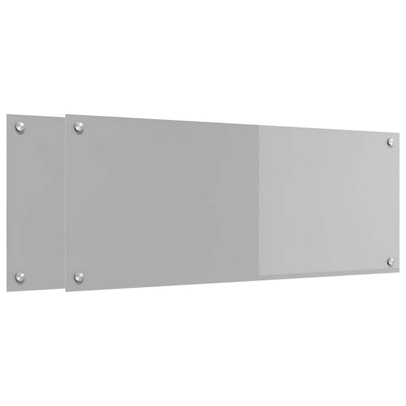 Afbeelding laden in galerijviewer, Vidaxl keuken spatscherm 2 pcs lichtgrijs 100 x 40 cm gehard glas