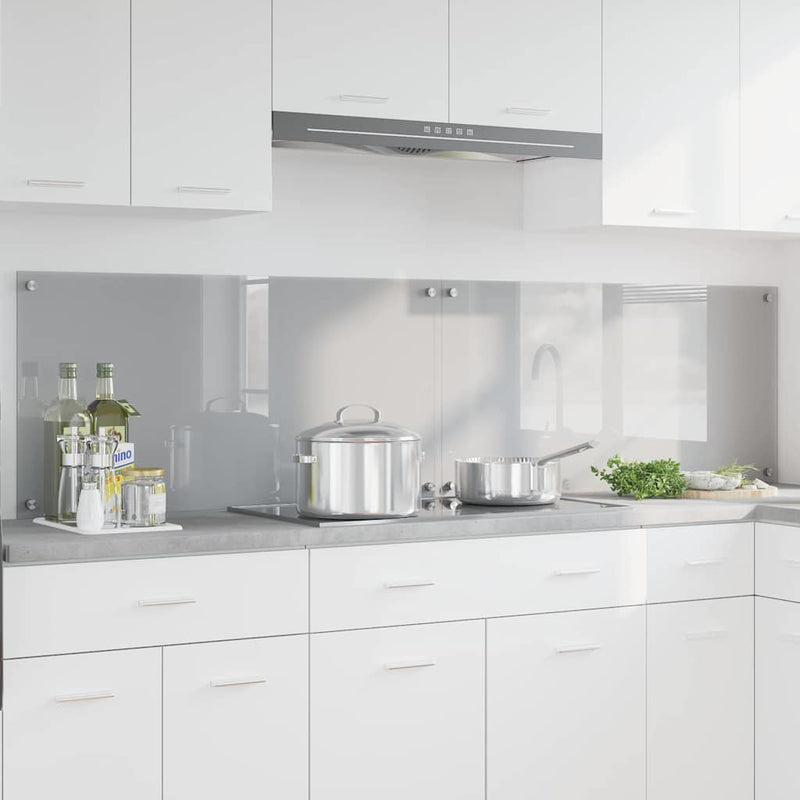 Afbeelding laden in galerijviewer, Vidaxl keuken spatscherm 2 pcs lichtgrijs 100 x 50 cm gehard glas
