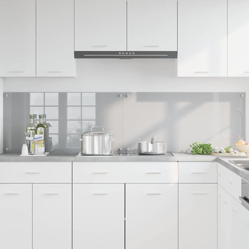 Afbeelding laden in galerijviewer, Vidaxl keuken spatscherm 2 pcs lichtgrijs 100 x 50 cm gehard glas