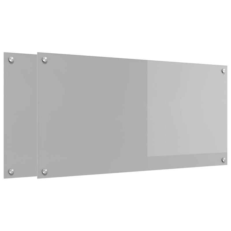 Afbeelding laden in galerijviewer, Vidaxl keuken spatscherm 2 pcs lichtgrijs 100 x 50 cm gehard glas