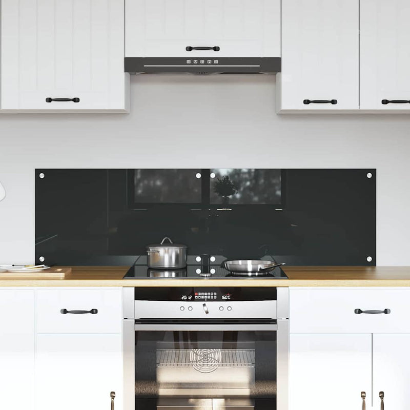Afbeelding laden in galerijviewer, Vidaxl keuken spatscherm 2 pcs donkergrijs 70 x 40 cm gehard glas