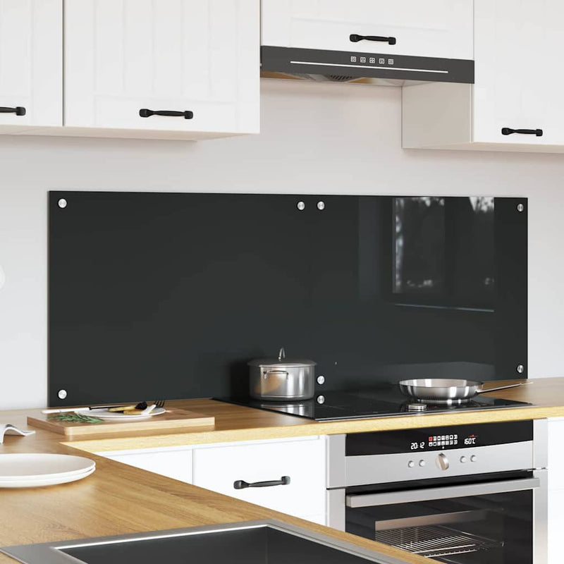 Afbeelding laden in galerijviewer, Vidaxl keuken spatscherm 2 pcs donkergrijs 70 x 50 cm gehard glas