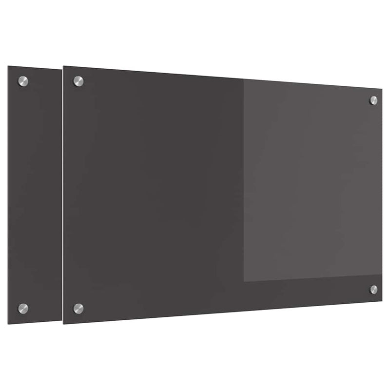 Afbeelding laden in galerijviewer, Vidaxl keuken spatscherm 2 pcs donkergrijs 80 x 50 cm gehard glas