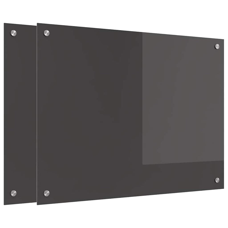 Afbeelding laden in galerijviewer, Vidaxl keuken spatscherm 2 pcs donkergrijs 80 x 60 cm gehard glas