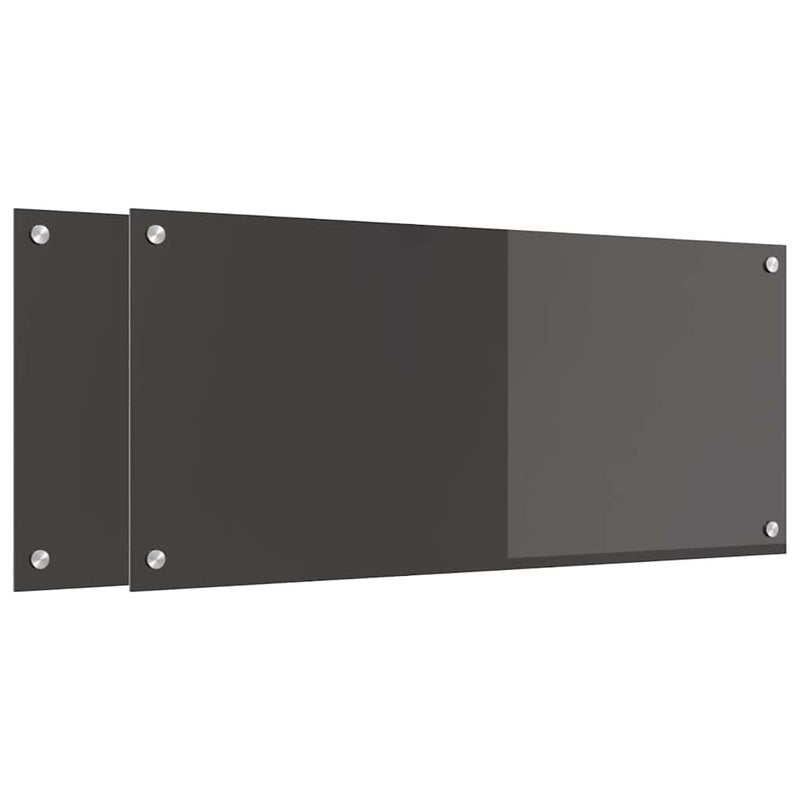 Afbeelding laden in galerijviewer, Vidaxl keuken spatscherm 2 pcs donkergrijs 90 x 40 cm gehard glas