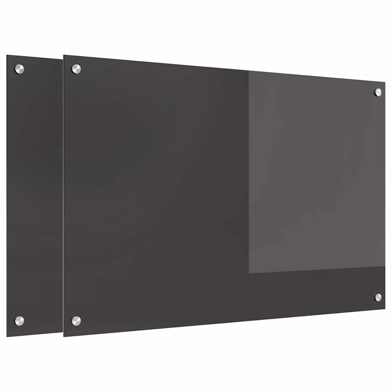 Afbeelding laden in galerijviewer, Vidaxl keuken spatscherm 2 pcs donkergrijs 90 x 60 cm gehard glas
