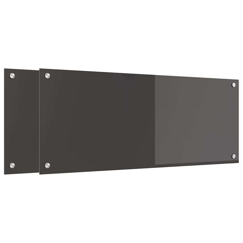 Afbeelding laden in galerijviewer, Vidaxl keuken spatscherm 2 pcs donkergrijs 100 x 40 cm gehard glas