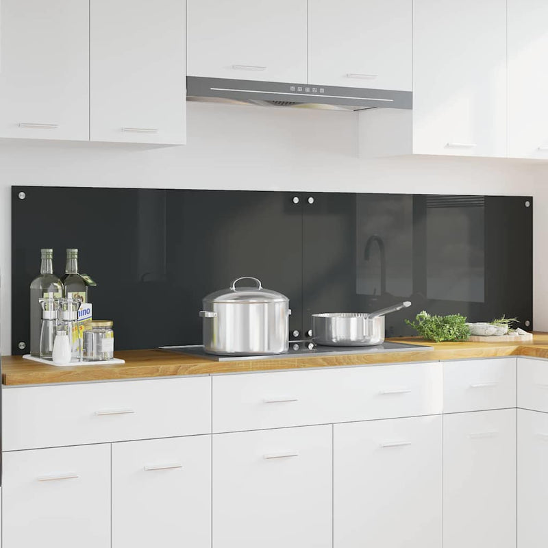 Afbeelding laden in galerijviewer, Vidaxl keuken spatscherm 2 pcs donkergrijs 100 x 50 cm gehard glas