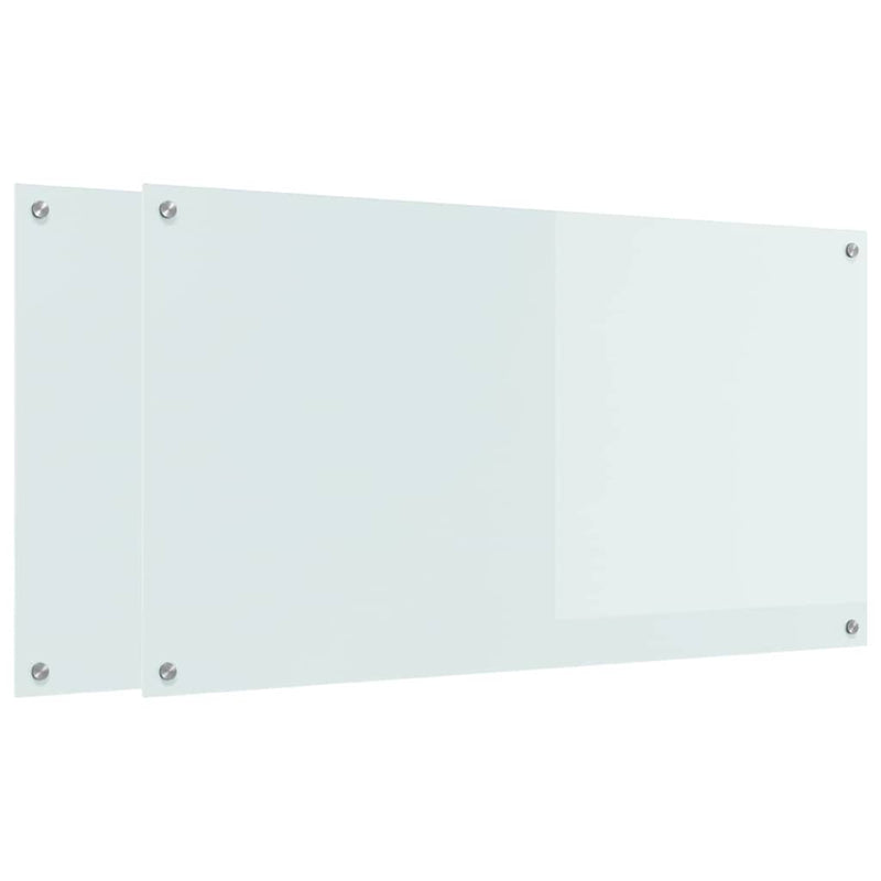 Afbeelding laden in galerijviewer, Vidaxl keuken spatscherm 2 pcs wit 110 x 60 cm gehard glas