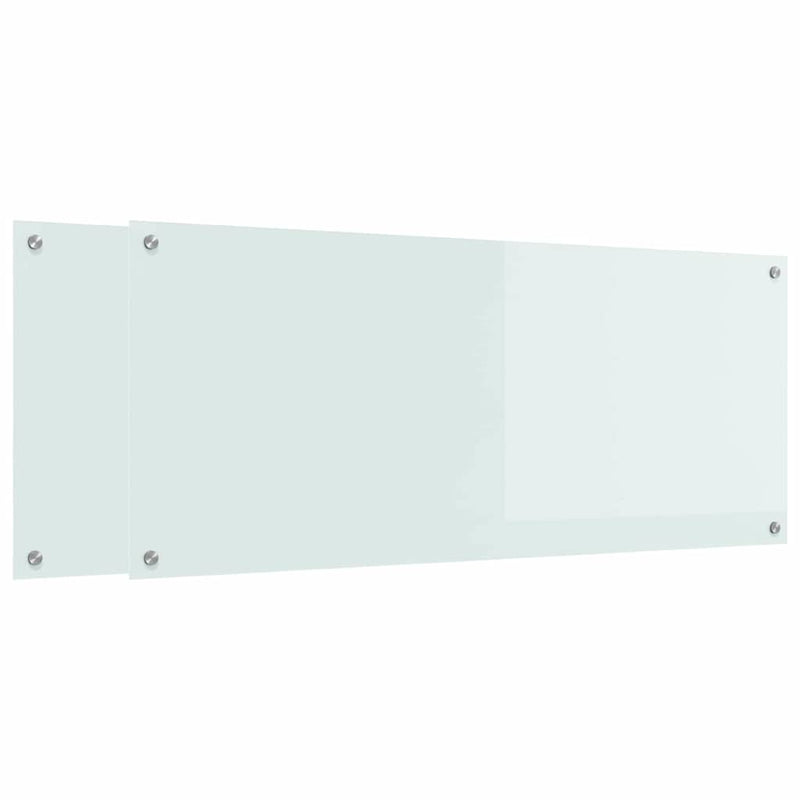 Afbeelding laden in galerijviewer, Vidaxl keuken spatscherm 2 pcs wit 120 x 50 cm gehard glas