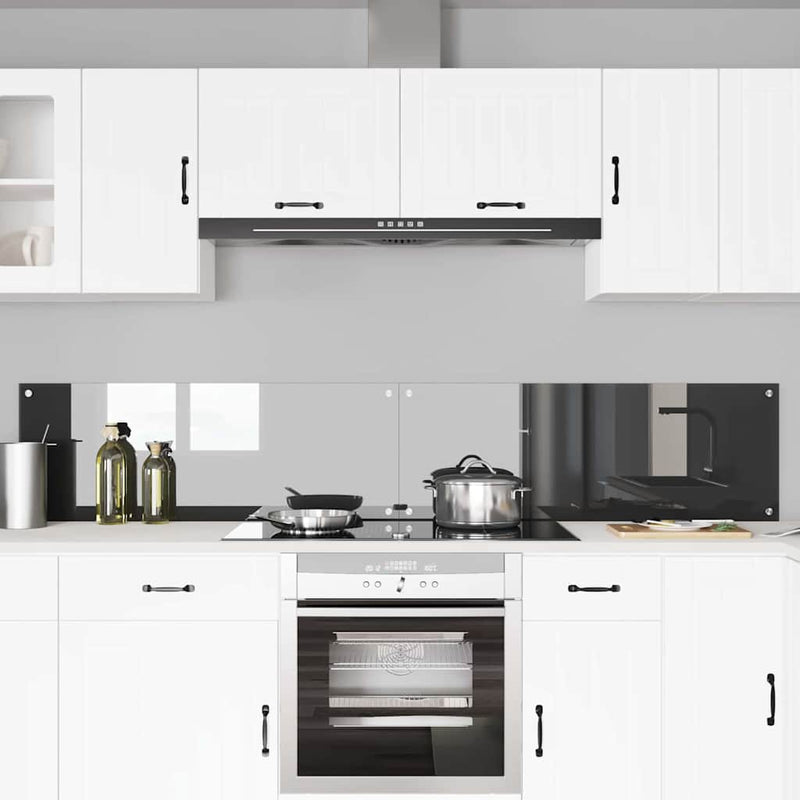 Afbeelding laden in galerijviewer, Vidaxl keuken spatscherm 2 pcs donkergrijs 110 x 40 cm gehard glas