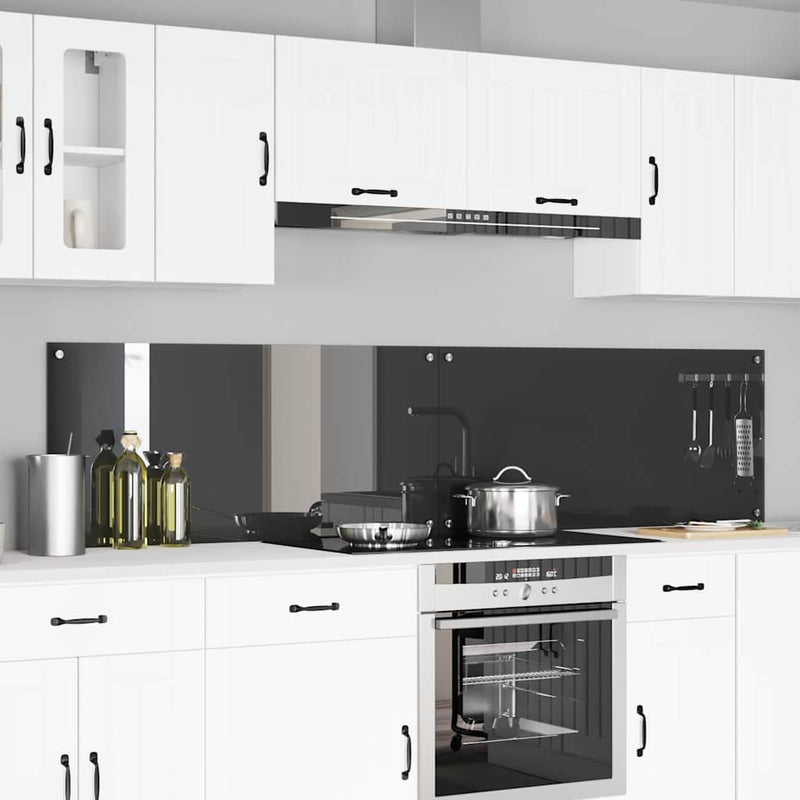 Afbeelding laden in galerijviewer, Vidaxl keuken spatscherm 2 pcs donkergrijs 110 x 50 cm gehard glas