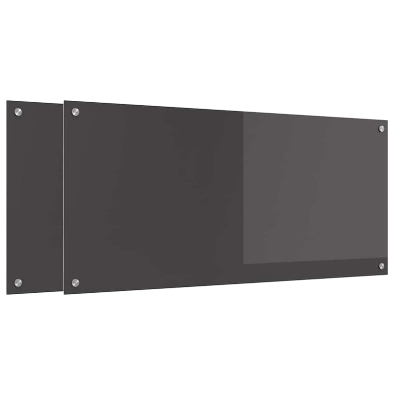 Afbeelding laden in galerijviewer, Vidaxl keuken spatscherm 2 pcs donkergrijs 110 x 50 cm gehard glas