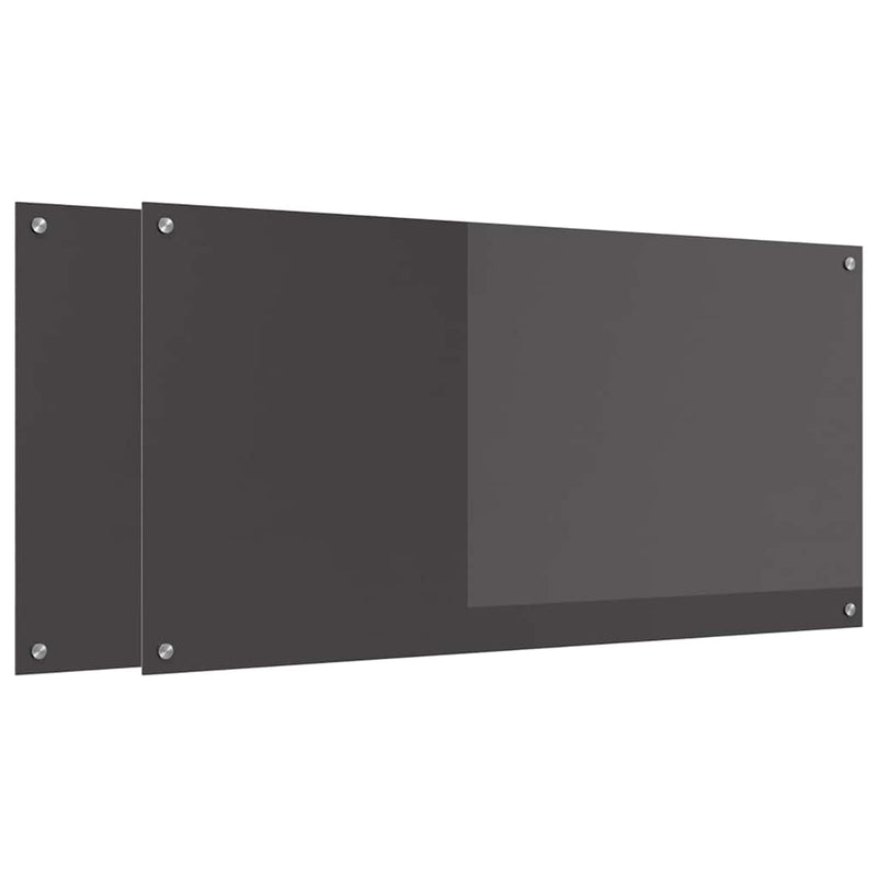 Chargez l'image dans la visionneuse de la galerie, Vidaxl keuken spatscherm 2 pcs donkergrijs 120 x 60 cm gehard glas
