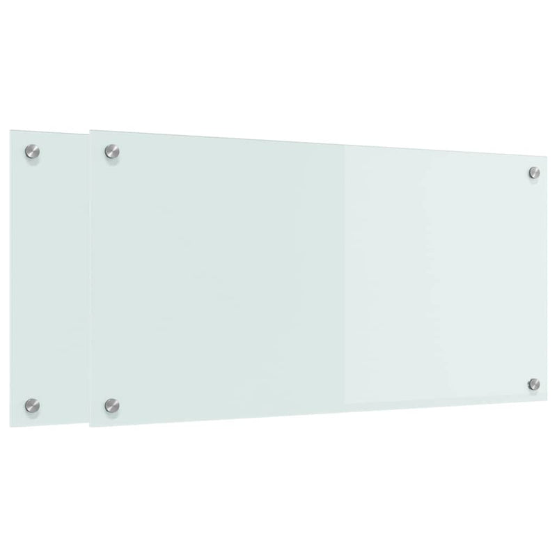 Afbeelding laden in galerijviewer, Vidaxl keuken achterwand 2 pcs wit 80 x 40 cm gehard glas
