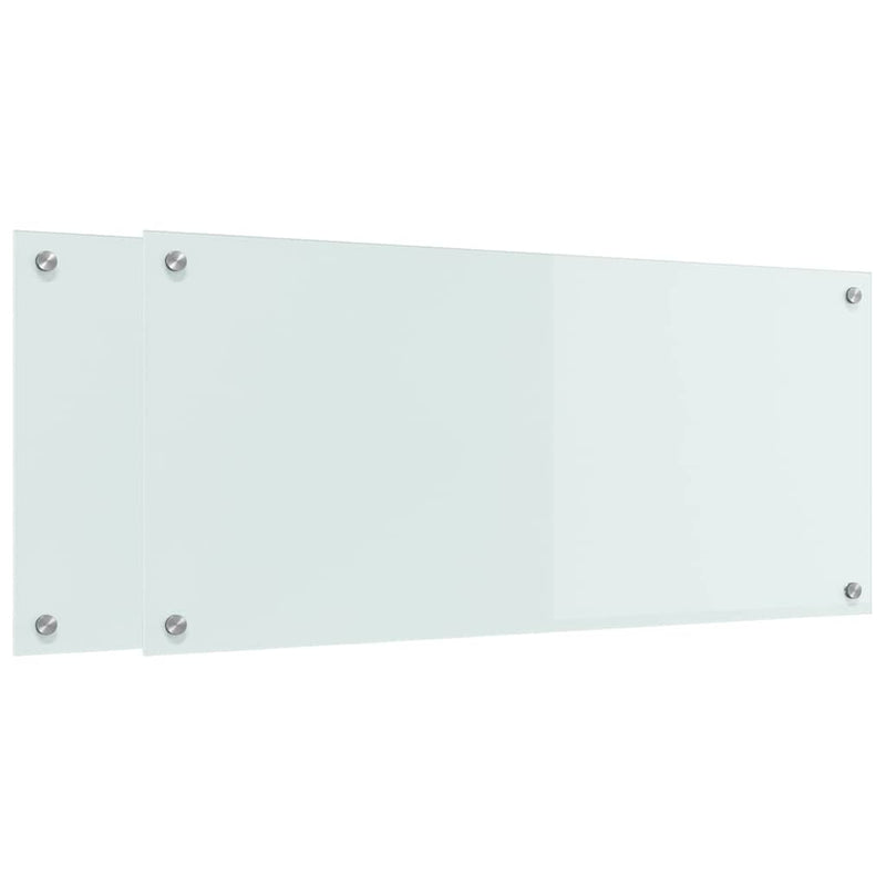 Afbeelding laden in galerijviewer, Vidaxl keuken achterwand 2 pcs wit 90 x 40 cm gehard glas