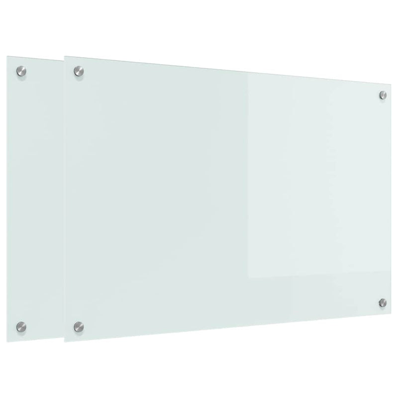 Afbeelding laden in galerijviewer, Vidaxl keuken achterwand 2 pcs wit 90 x 60 cm gehard glas