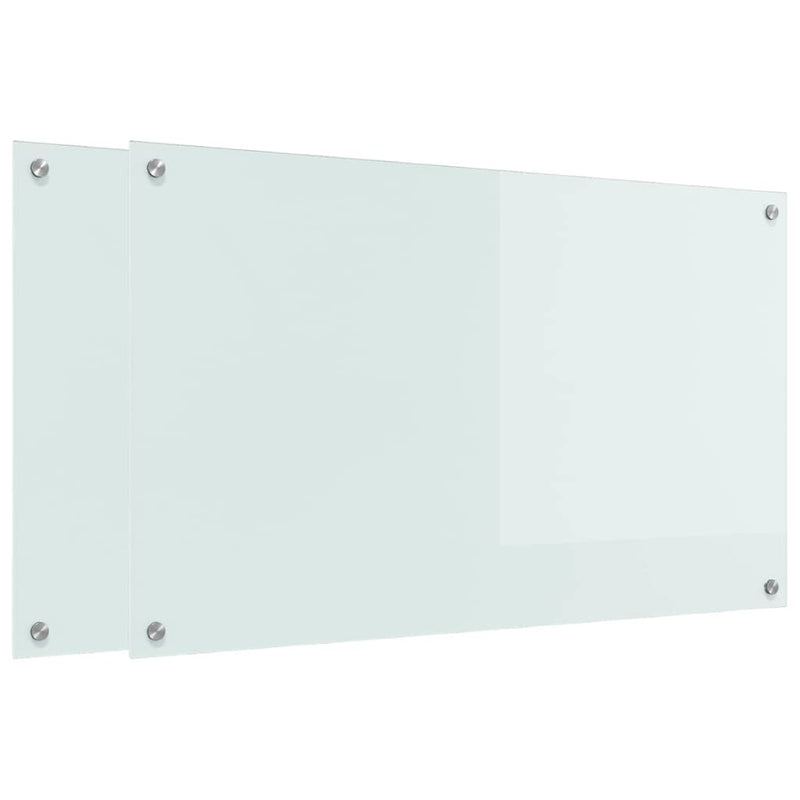 Afbeelding laden in galerijviewer, Vidaxl keuken achterwand 2 pcs wit 100 x 60 cm gehard glas