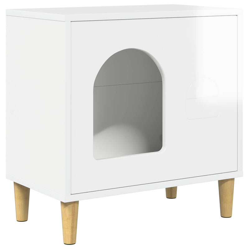 Afbeelding laden in galerijviewer, Vidaxl kattenhuis glanzend wit 51 x 30 x 52 cm bewerkt hout