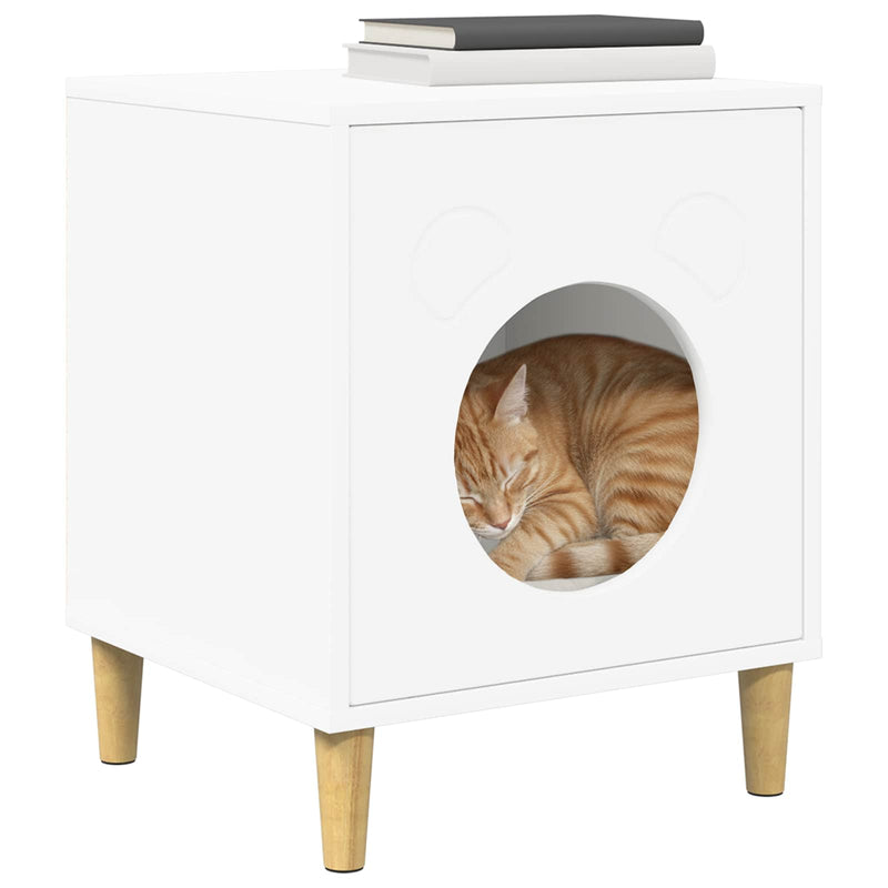 ギャラリービューアに画像をロードする, Vidaxl kattenhuis wit 42,5 x 40 x 53 cm bewerkt hout
