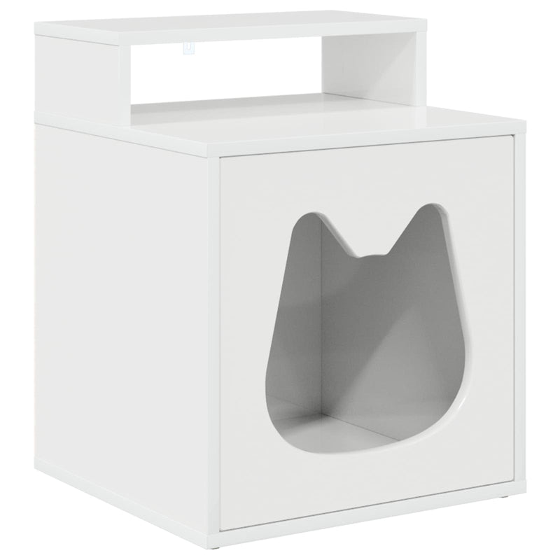 ギャラリービューアに画像をロードする, Vidaxl kattenhuis glanzend wit 42,5 x 40 x 53,5 cm bewerkt hout
