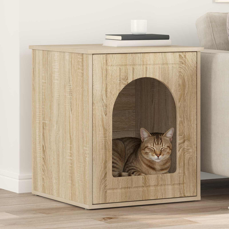 Chargez l'image dans la visionneuse de la galerie, Vidaxl kattenhuis sonoma 53 x 52 x 62 cm bewerkt hout