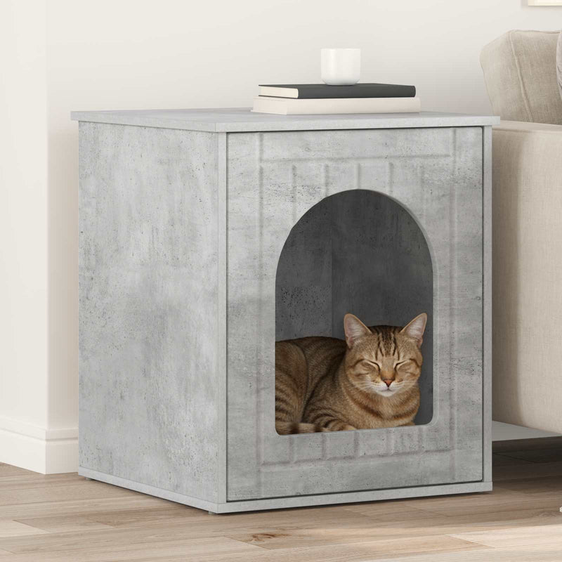Chargez l'image dans la visionneuse de la galerie, Vidaxl kattenhuis beton 53 x 52 x 62 cm bewerkt hout