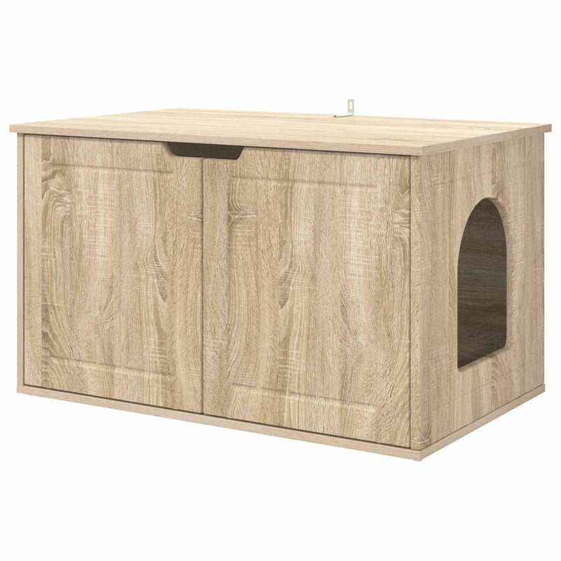 Afbeelding laden in galerijviewer, Vidaxl kattenhuis sonoma 85 x 55 x 50,5 cm bewerkt hout