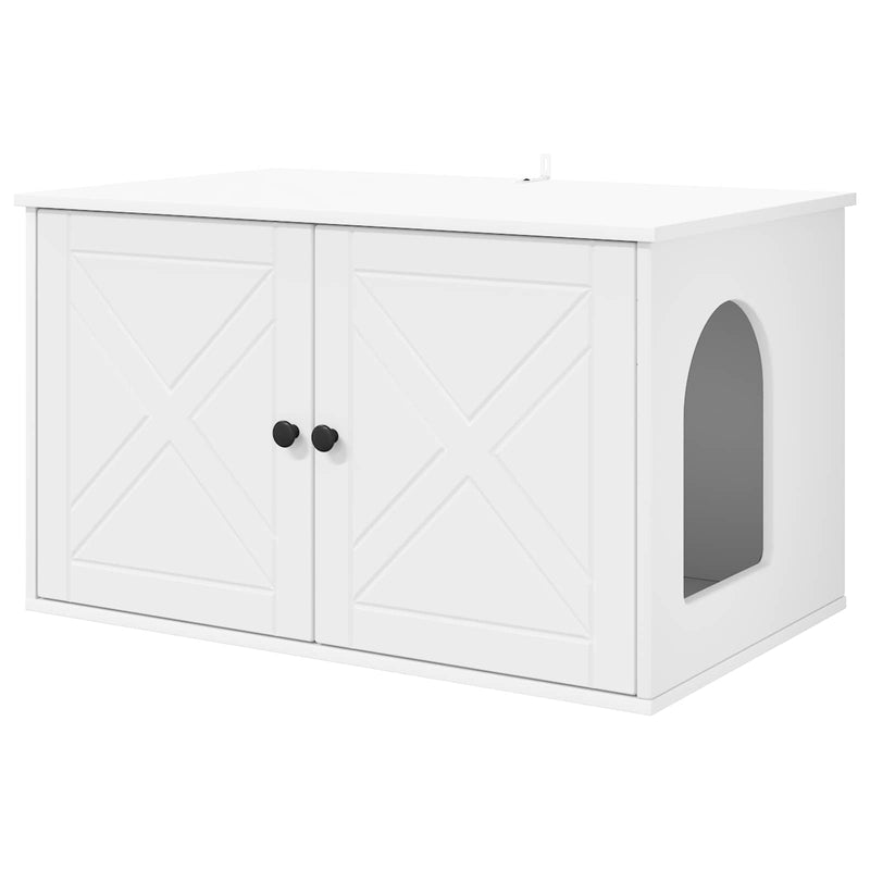ギャラリービューアに画像をロードする, Vidaxl kattenhuis wit 85 x 55 x 50,5 cm bewerkt hout
