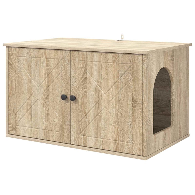 Afbeelding laden in galerijviewer, Vidaxl kattenhuis sonoma 85 x 55 x 50,5 cm bewerkt hout