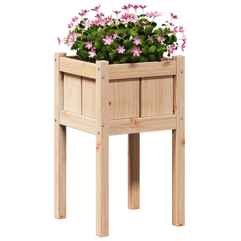 Afbeelding laden in galerijviewer, Vidaxl tuin bloempot natuur 40 x 40 x 70 cm massief grenenhout