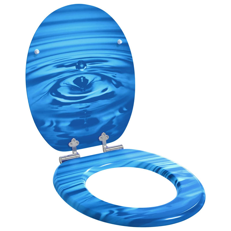 ギャラリービューアに画像をロードする, Vidaxl zachte sluit toiletbril 2 pcs blauwe druppel 44 x 38 cm