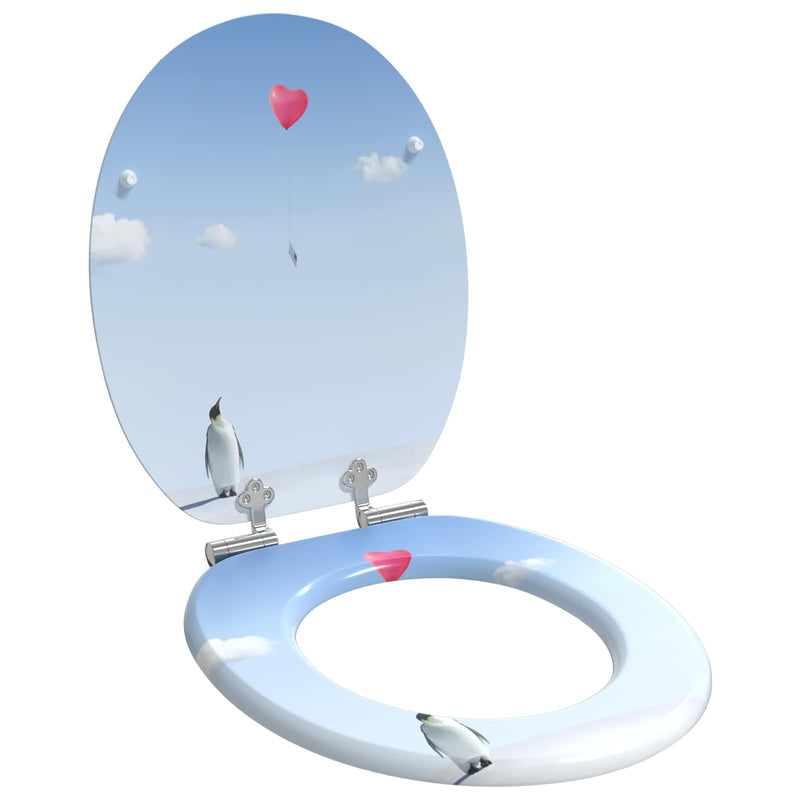 ギャラリービューアに画像をロードする, Vidaxl zachte sluit toiletbril 2 pcs blauw 44 x 38 cm mdf-plaat