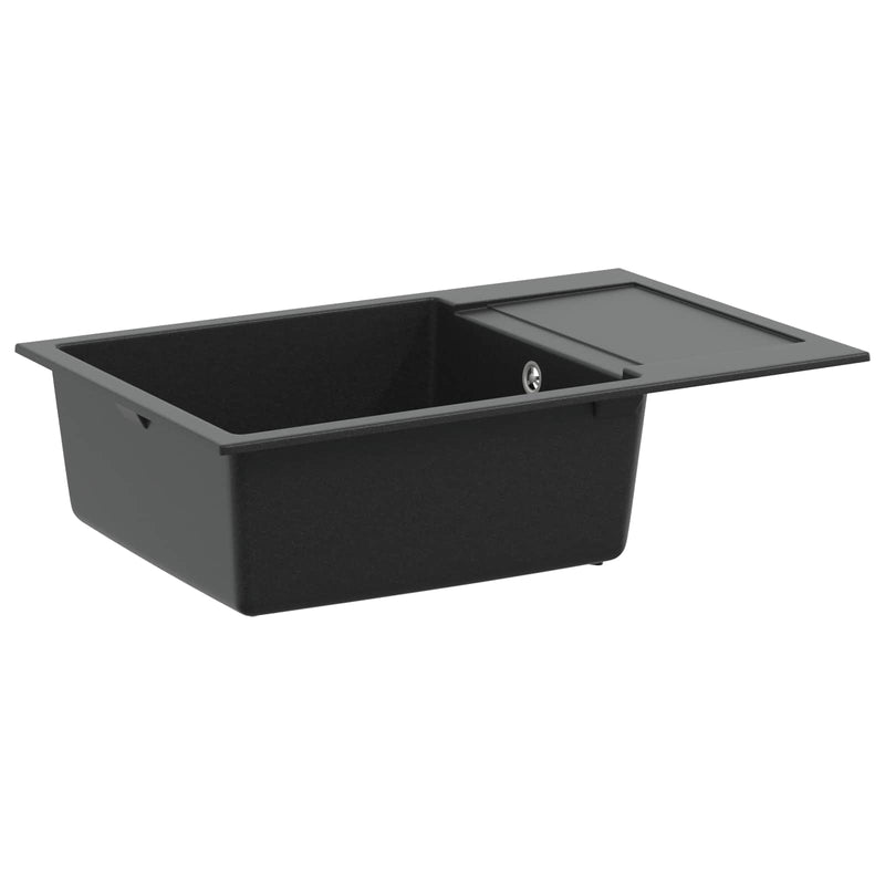 ギャラリービューアに画像をロードする, Vidaxl wasbak zwart 780 x 500 mm 80% kwarts en 20% hars