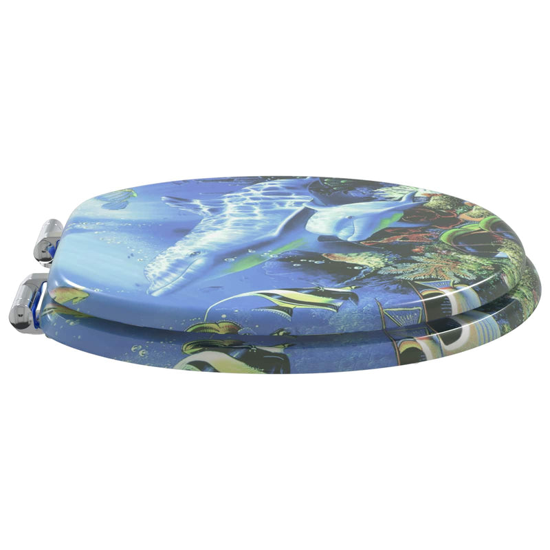 ギャラリービューアに画像をロードする, Vidaxl zachte sluit toiletbril blauw 44 x 38 cm mdf-plaat