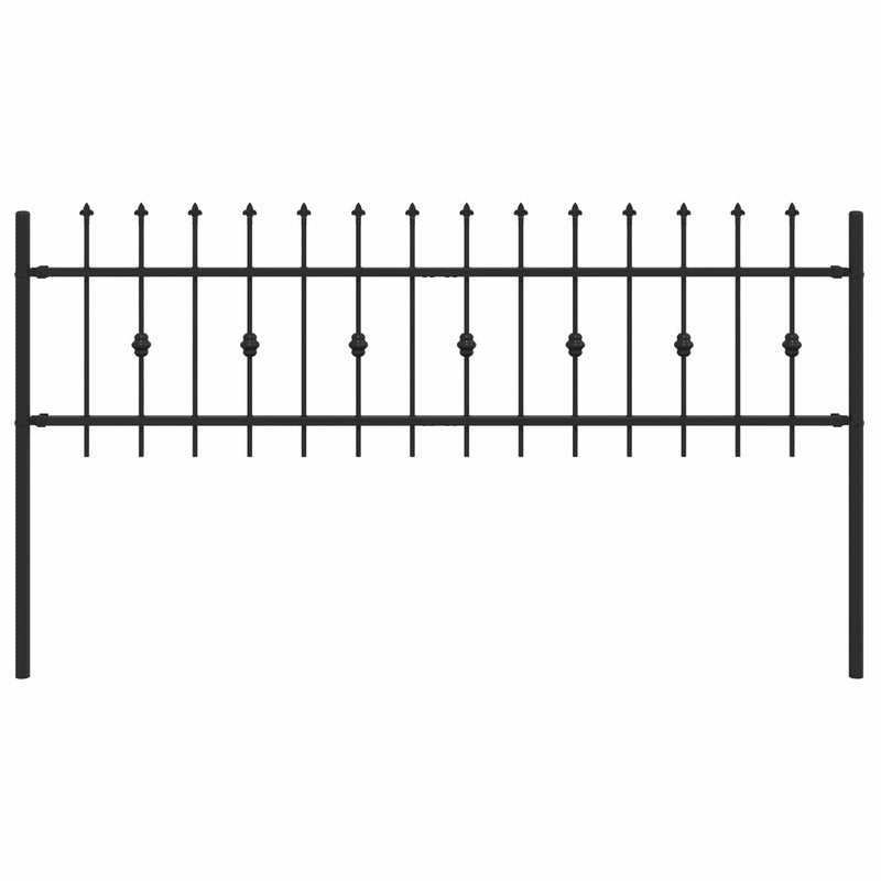Afbeelding laden in galerijviewer, Vidaxl spike fence zwart 200 x 130 cm gepoedercoat staal