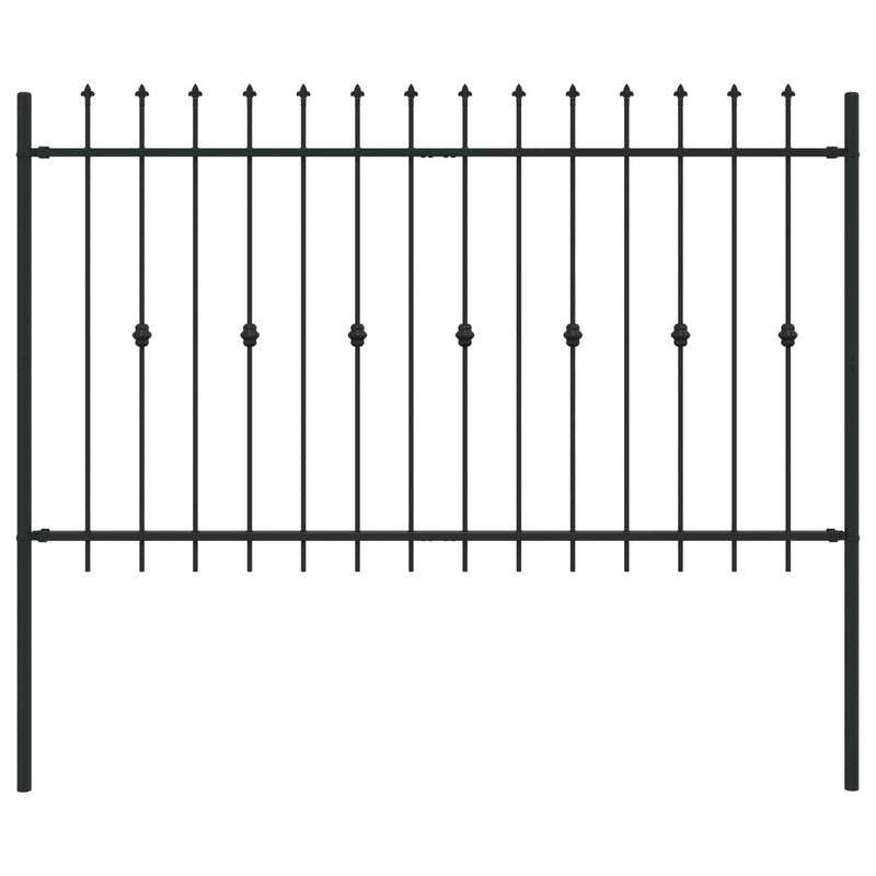 Afbeelding laden in galerijviewer, Vidaxl spike fence zwart 200 x 130 cm gepoedercoat staal